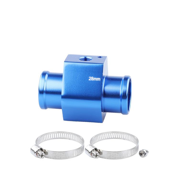 Universal Blue/Black Water Temperature Temp 26mm-40mm Sensor Gauge Joint Pipe Radiator Hose Adapter with 2 Clamps
