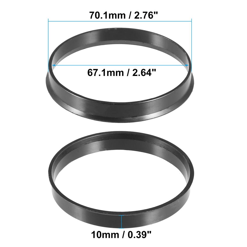 X Autohaux 4pcs Plastic Car Wheel Hub Centric Rings Wheel Bore Center 70.1-54.1 70.1-56.1 70.1-56.6 70.1-66.1 70.1-66.6 Valve Stems 1