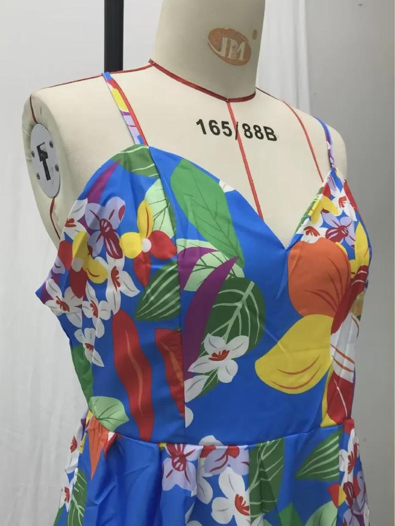 Robe longue fleurie à épaules dénudées pour femmes européennes et américaines, été 2025