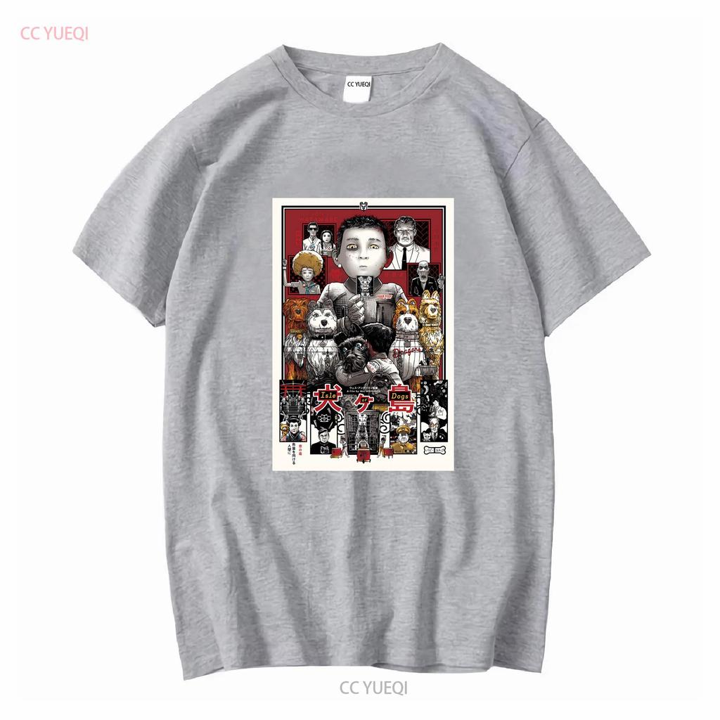 Wes Anderson Isle of Dogs Movie T Shirt Heavy Cotton Vintage Washed Slightly Versatile Designer Clothes Fashion Comfortable