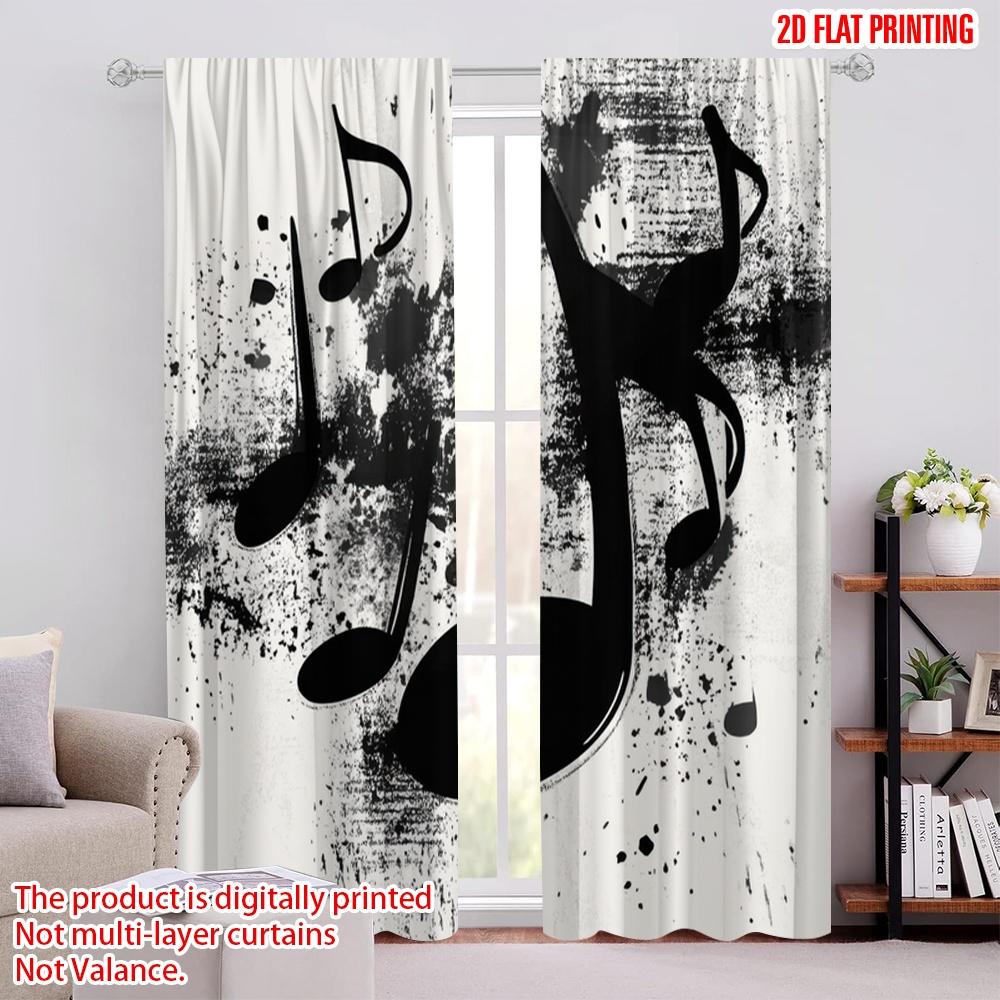 

2pcs,2D plane printing Curtains Roller Blinds Musical Splash Versatile Fabric (without rod) Art Deco Festive Use for Living 52.50 × 116.00 cm 2 pcs