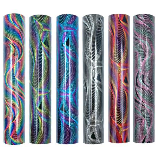 Хвильова теплообмінна вінілова довговічна плівка для друку одягу своїми руками, що змінює колір, висока клейкість, текстильна клейка плівка для перенесення