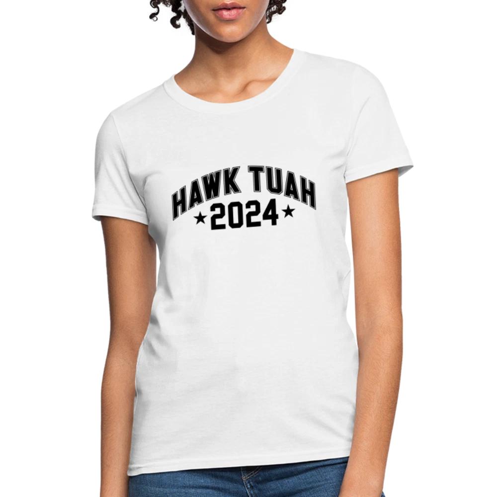 Hawk Tuah Women s Contoured 100% Cotton T-shirt Mens Tees Top (2024) M