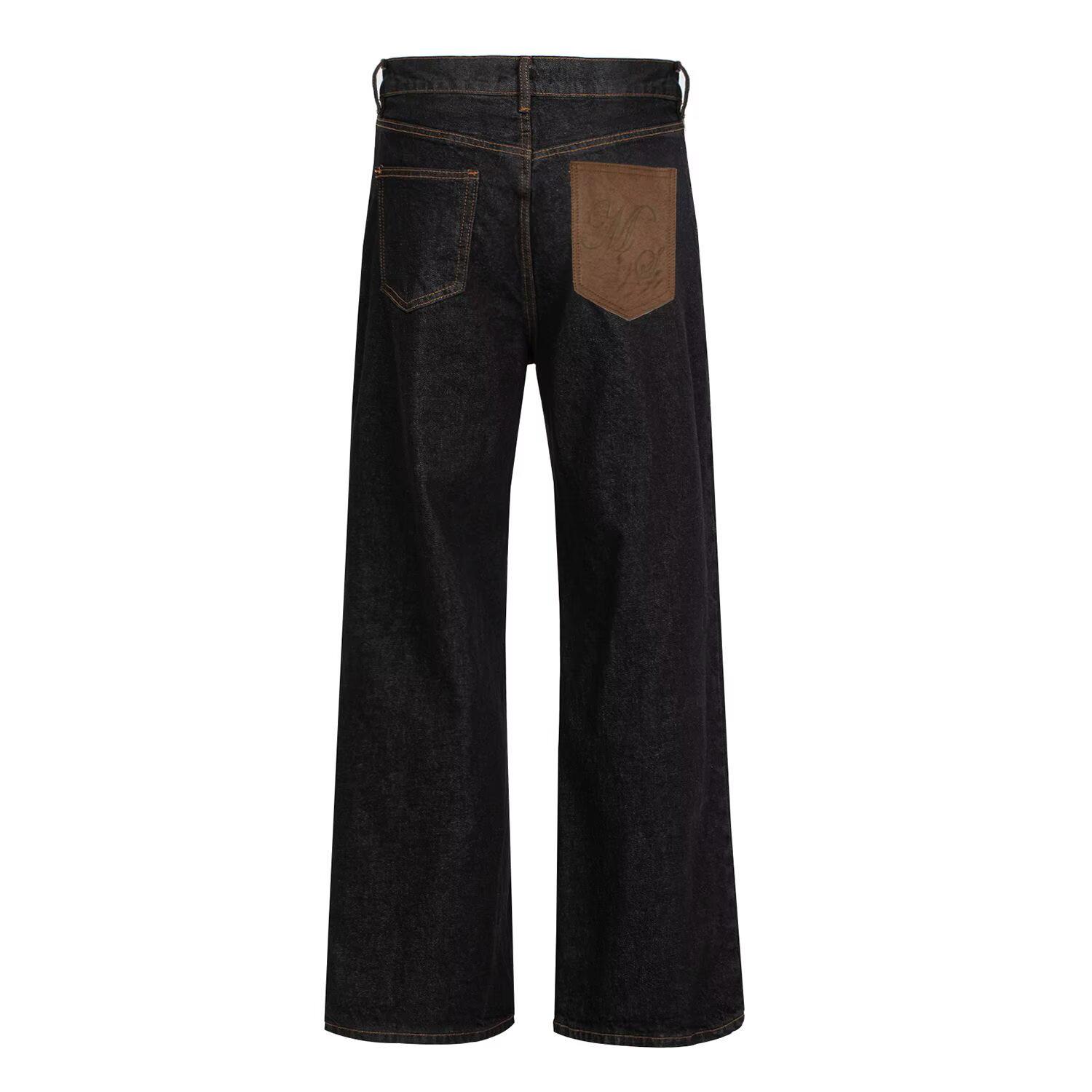 2025 Autumn Unisex Retro Natural Denim Wide-Leg Jeans: Versatile & Trendy XL