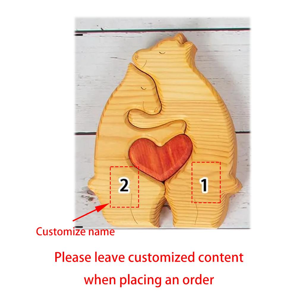 

Custom Engraved Wooden Bear Family Puzzle 2-6Person Animal Figurines in Gift Box for Anniversaries Home decor Housewarming Gift 1pcs 125x150cm