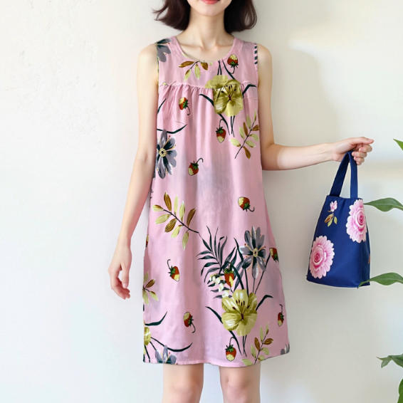 Summer Middle-Aged and Elderly Cotton Silk Nightgowns Pajamas Women's Dresses Large Size Mother's Casual Nightgowns Homewear