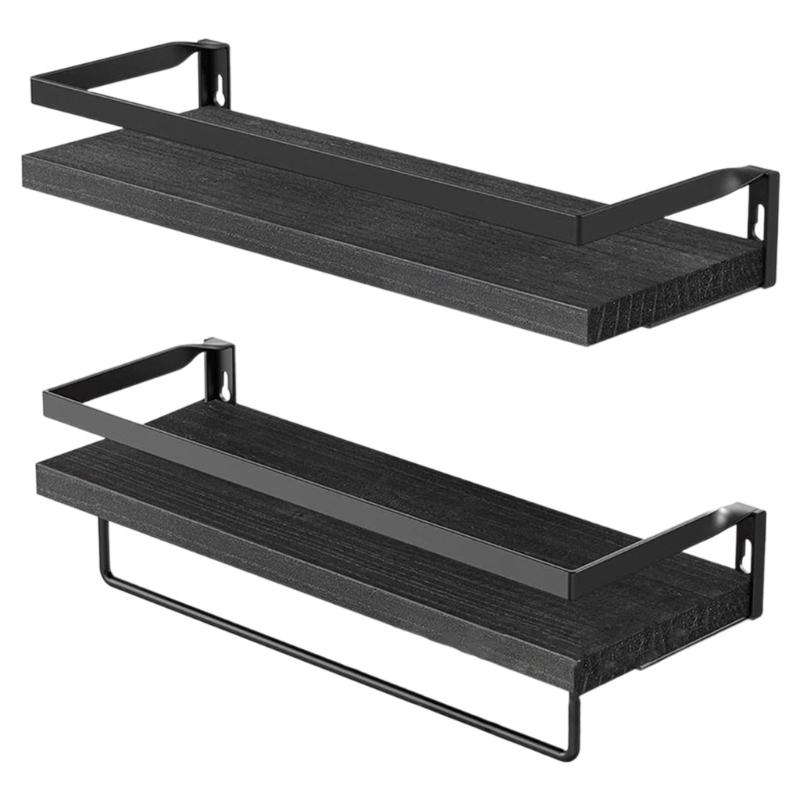 Sturdy Wall Mounted Floating Shelves Multipurpose Floating Shelves Practical Wood Wall Mounted Holder for Bathroom