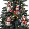 1-5PCS Snowman Christmas Tree Pendant 2D Acrylic Xmas Tree Decoration Cute Hanging Ornaments Decorative for Window Fireplace Car