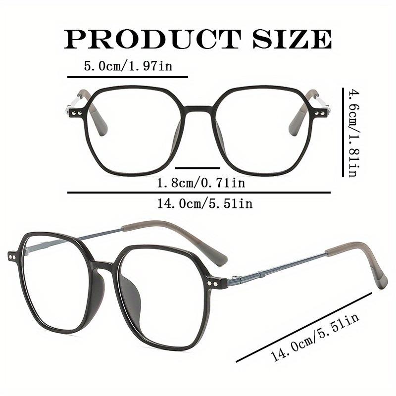 1 Pair Trendy Prescription Reading Glasses with Ultra-Light Square Frame +100 to +400 Power Unise Ideal Gift for Friends Family