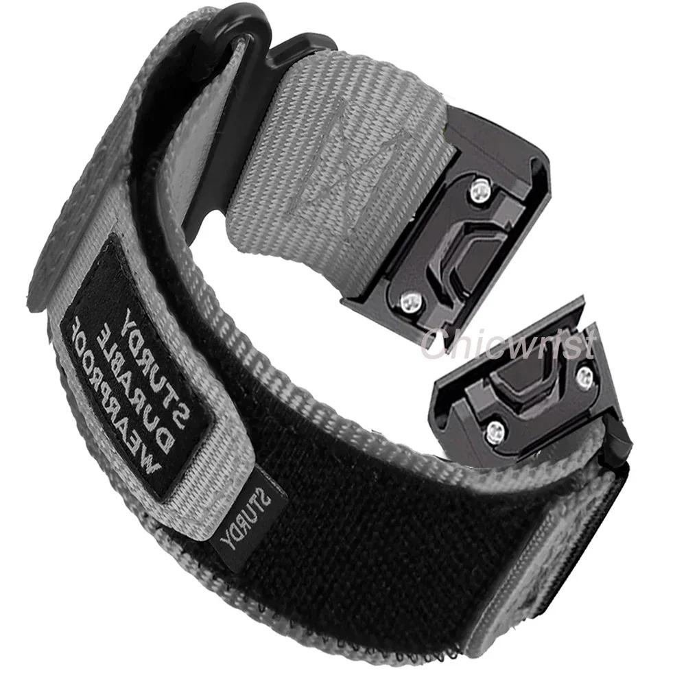 

Спортивный нейлоновый ремешок-петля для часов Garmin Tactix 7 Pro Fenix 7X 6X 7 5 6 Pro 5X Plus 3 3HR Браслет для Garmin Band 26 мм 22 мм Ремешок For Gramin 22mm серый