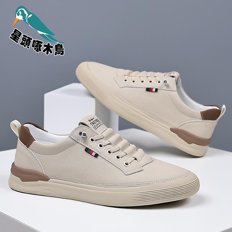Spring and summer four seasons men's casual business leather shoes soft sole soft surface comfortable breathable anti-shoes