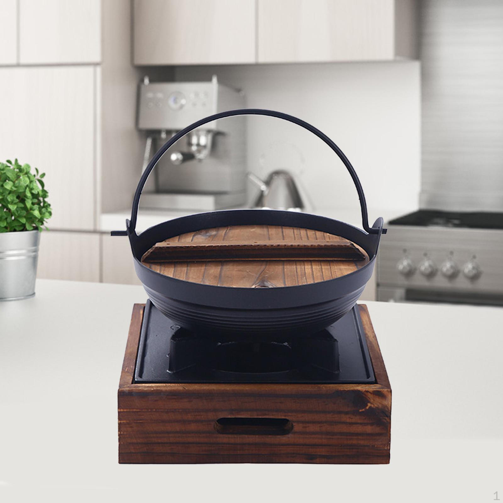 

Японская кастрюля для тушения сукияки на 1-2 персоны, походная чугунная кастрюля, подвесная для пикника, кухонная утварь Pot 20cm Base 20x6cm