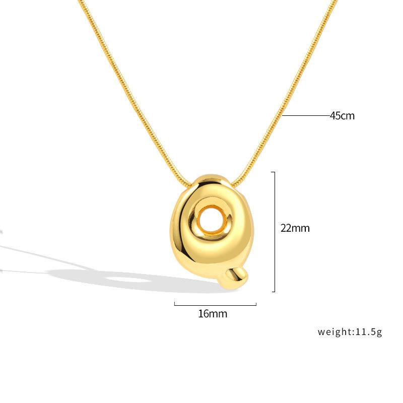 VENTFILLE 925 Sterling Silver 26 Letters Necklace For Women Gift Smooth Cute Balloon Jewelry Accessories Dropshipping Wholesale