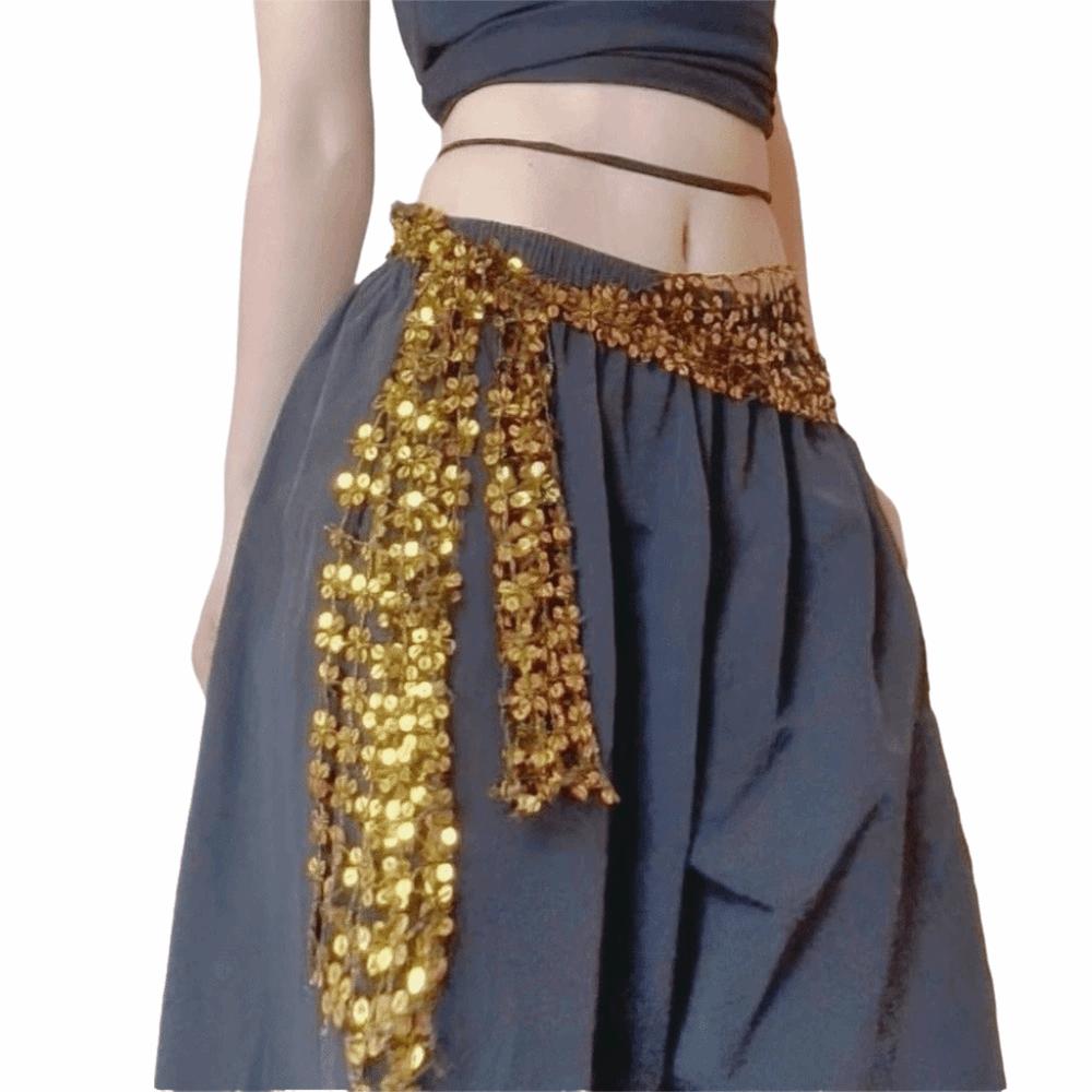 Handmade Women s Waist Scarf Shiny Sequin Sequin Waist Chain Glitter Hip Scarf  Street Dance