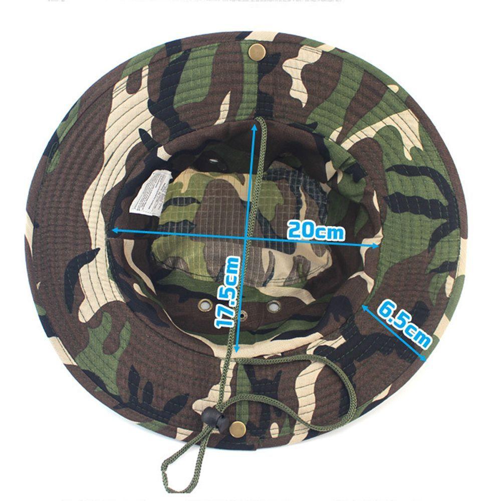 Men Unisex Wide Brim Bucket Hat Fishing Hiking Outdoor Cap Boonie Cap Sun Camo