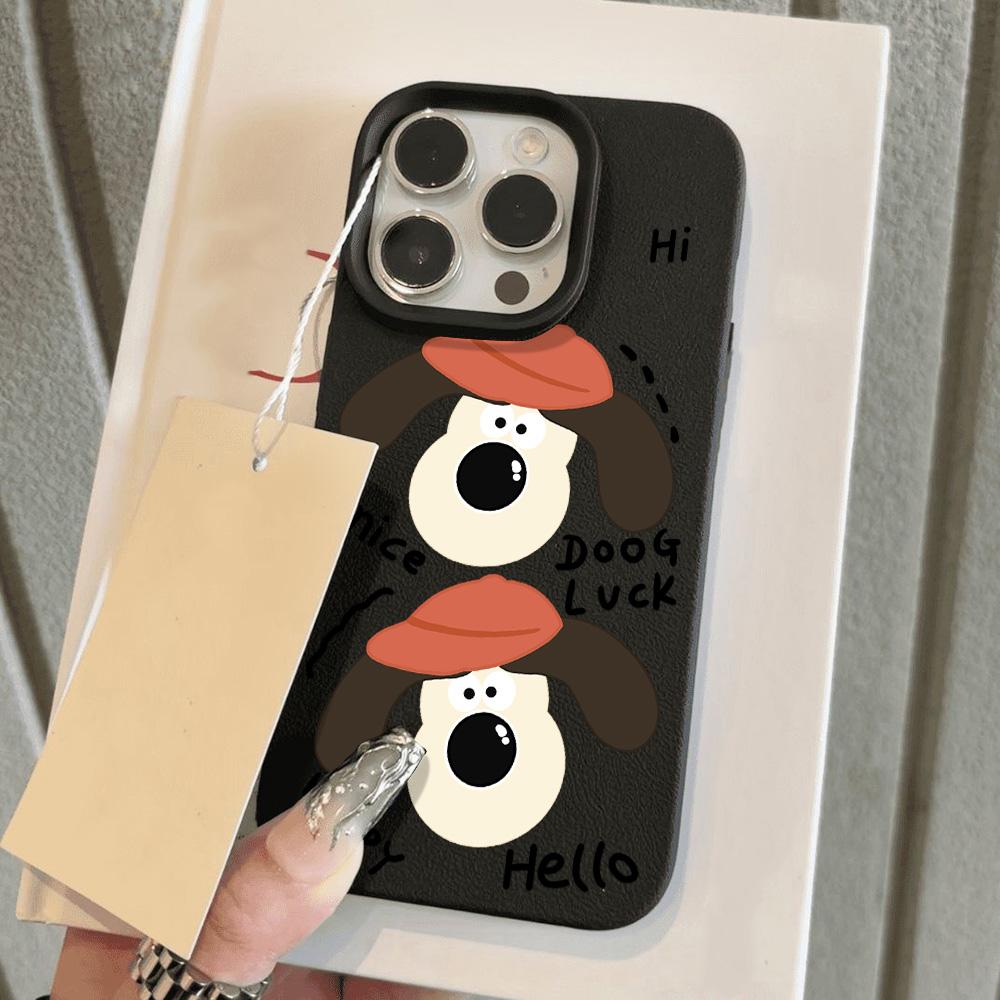 

Чехол для телефона iPhone 11 13 XR XS Max, чехол для iPhone 12 14 15 16 Pro Max 12 Pro 15 Plus, кожаный, окрашенный, водонепроницаемый, устойчивый к падениям и износу, мультяшный iPhone 11 чёрный