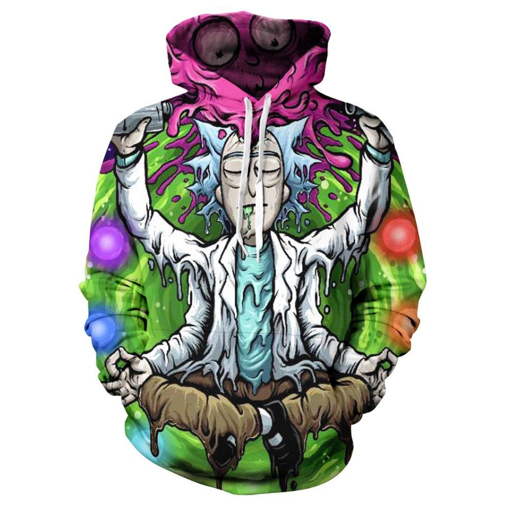 Cross Border Foreign Trade Rick and Morty Digital Printed Hoodie Hooded Men's Hoodie 3D Digital Printed Hoodie
