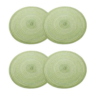 Uxcell 4-Piece Round Braid Placemats, 15" Non-Slip Round Table Mats for Dining Tables, Washable, Warm Braided Placemats for Indoor and Outdoor Use, Pe