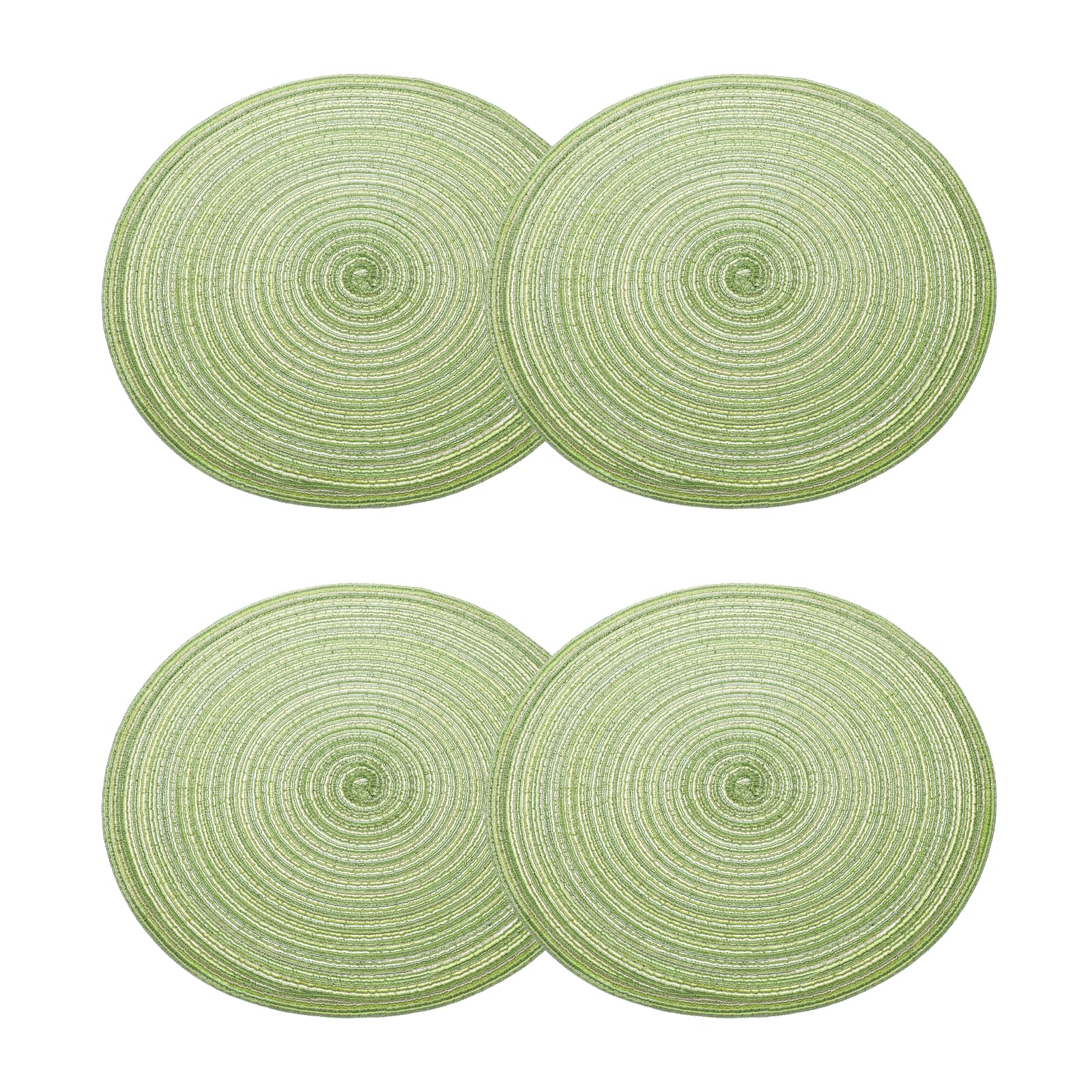 uxcell 4-Piece Round Braid Placemats, 15  Non-Slip Round Table Mats for Dining Tables, Washable, Warm Braided Placemats for Indoor and Outdoor Use, Pe