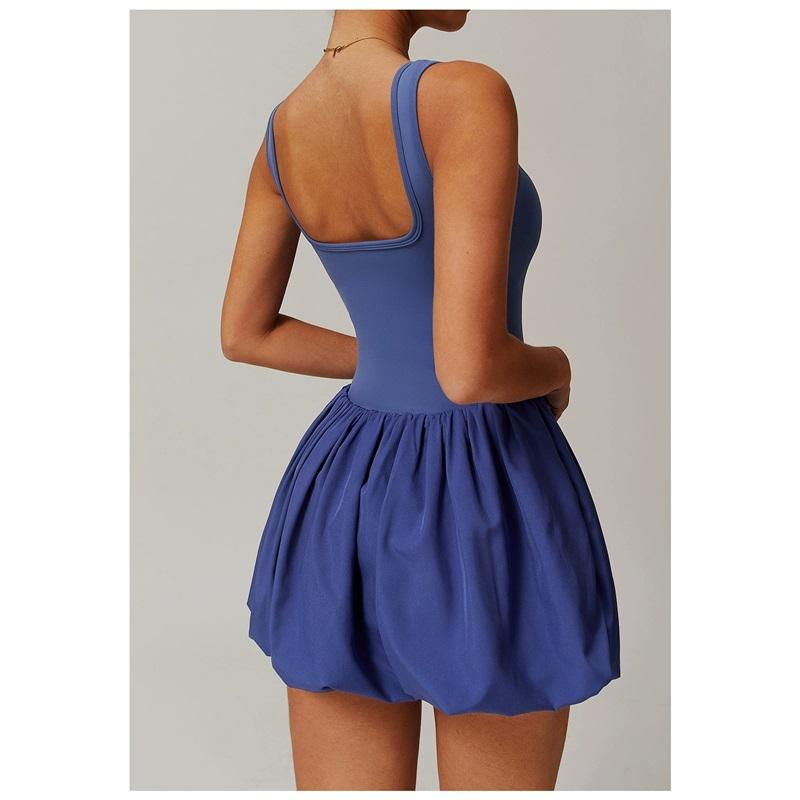 Damska sukienka sportowa zapobiegająca ekspozycji sukienka do biegania outdoorowa siłownia spódniczka tenisowa z kieszeniami sukienka baseballowa