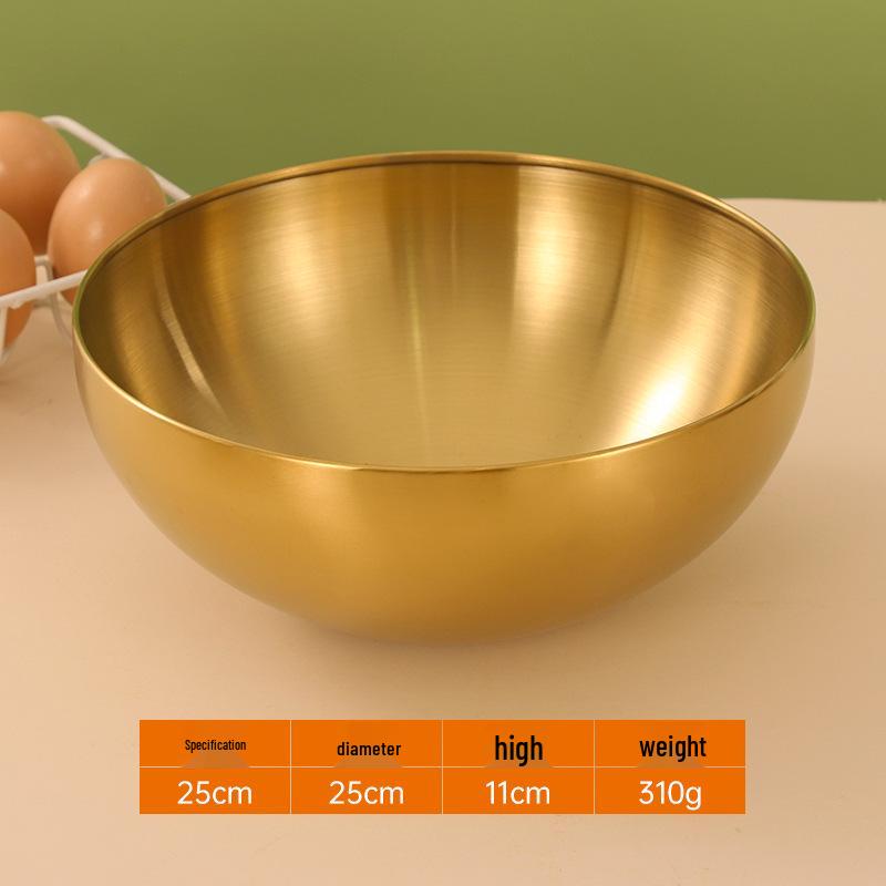 Korean Stainless Steel Multi-Purpose Bowl for Salad, Cooking, Dough, Baking, Egg Beating, Vegetables, and Fruit.