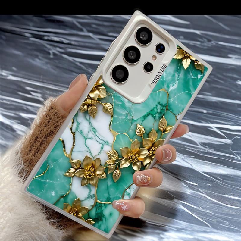 Flower Marble Phone Case for Samsung Galaxy S24Ultra S23 FE Note 20 Ultra S20 S21 S22 Plus S20fe S23Ultra 5G Silicone Soft