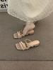 Niche thick heel French commuter outer slippers women's shoes 2025 summer skirt temperament evening breeze sandals