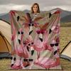 Fashion Flamingo Pattern Blanket for Sofa Bed Travel Camping Living Room Office Conditioning Blanket for All Seasons Gifts