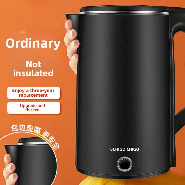 Chigo Electric Kettle: Double-Layer, Anti-Scalding, Auto Power-Off, Constant Temperature.