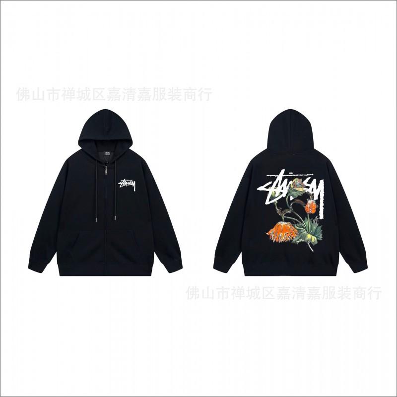 Unisex mikina s kapucí na zip s potiskem Bavlněný svetr Lehká podzimní zimní neformální svrchní oblečení