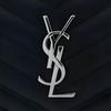 SAINT LAURENT Cassandre Cow Leather Shoulder Bag Women's Black 857605-BOW02-1000