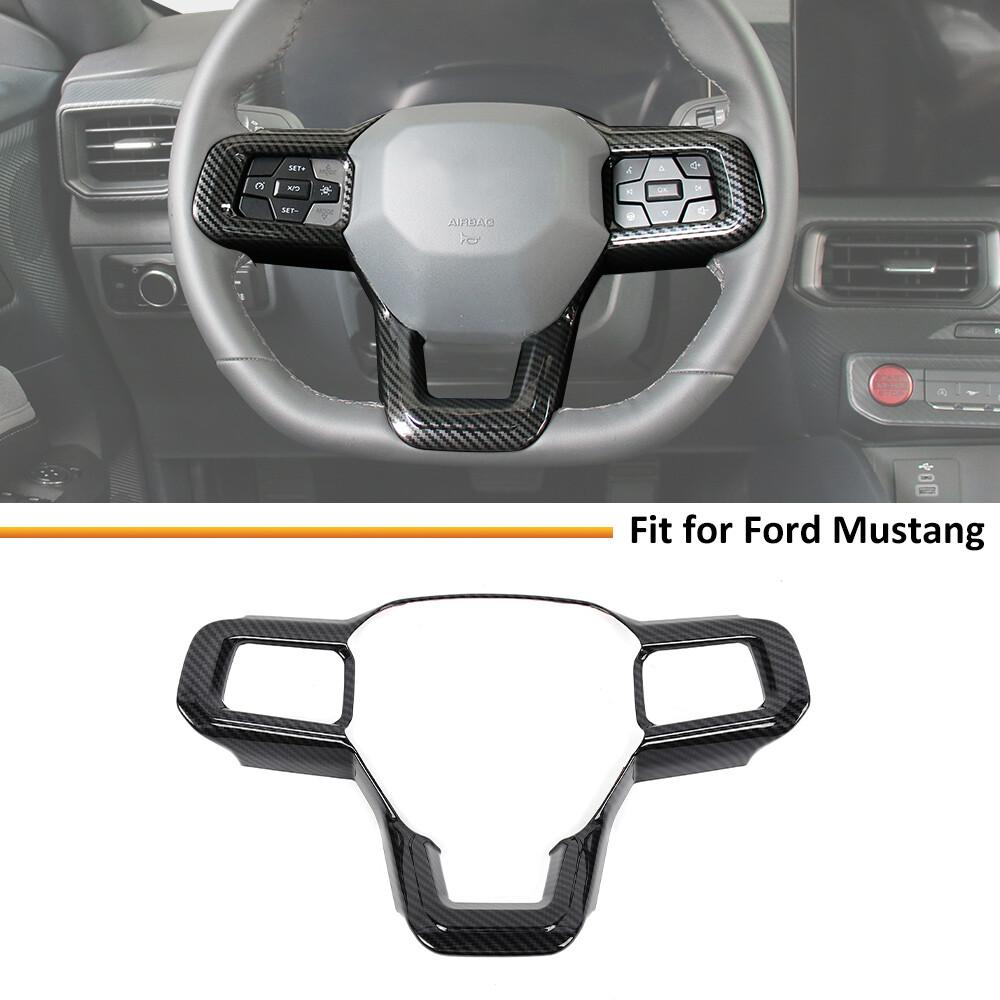 Carbon Fiber Inner Center Console Steering Wheel Cover for Ford Mustang 2024-25