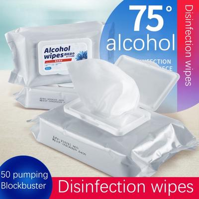 50pcs Disposable Wipes,75/% Alcohol Cleaning Wet Wipes 5 Packs=50pcs Portable Wet Wipe for Pet Hand Travel Home Office School Multifunctional Cleaning Easy to Carry