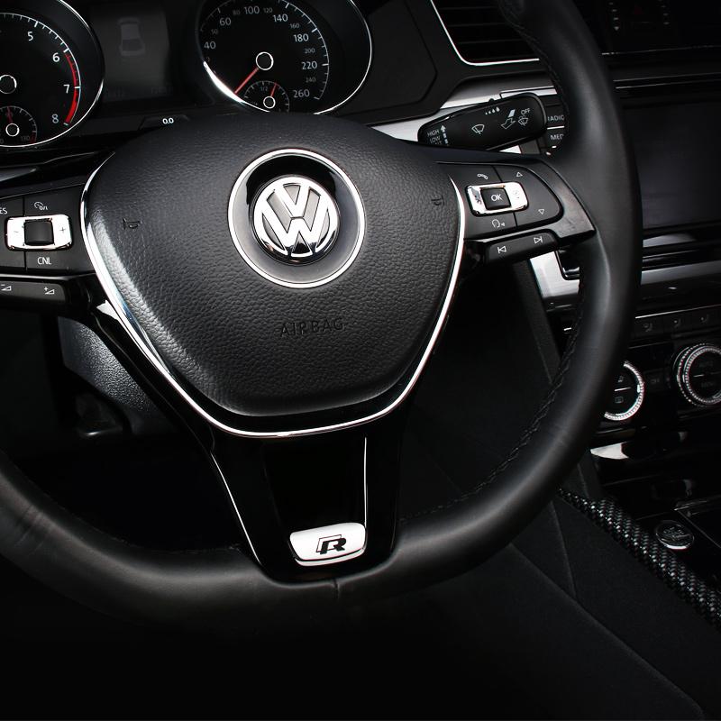 Car Steering Wheel Decorative Cover R Line Emblem Sticker For VW Scirocco Polo T5 Passat b6 Golf mk5 Tiguan Jetta CC