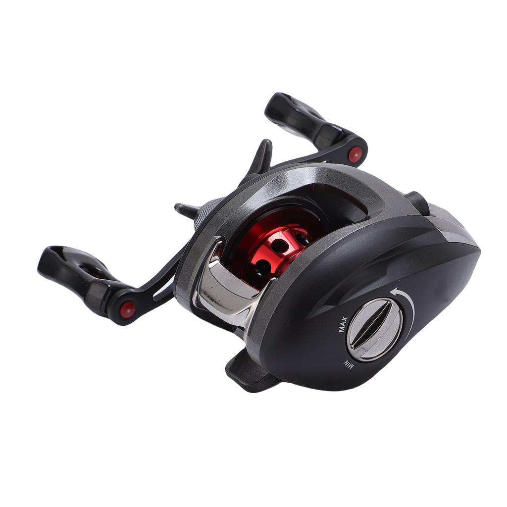 Baitcasting Reel Nylon 17.6lbs Drag Magnetic Dual Brake 6.3:1 Gear Ratio Smooth Baitcaster Fishing Reel for Saltwater
