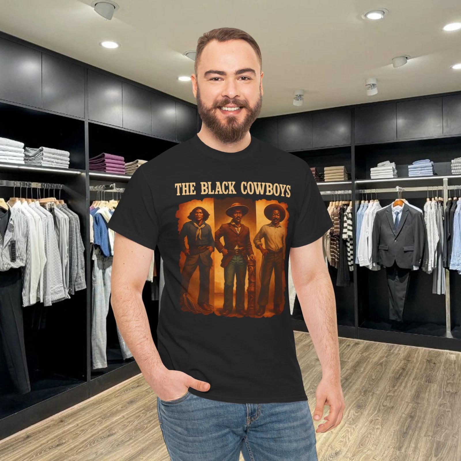 Черная ковбойская западная родео меланин история черных техас мужская футболка 2XL