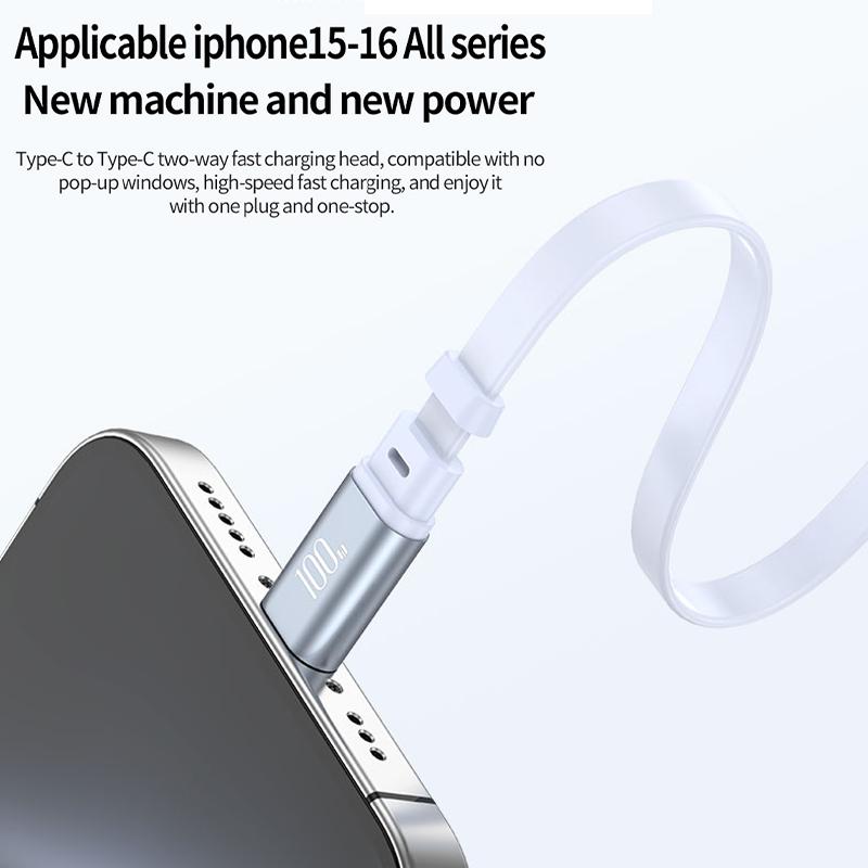 VAORLO Retractable 100W Fast Charging Cable Type C Data Cable For iphone 15/16series Samsung Laptop Tablets PD 3.0 Fast charging
