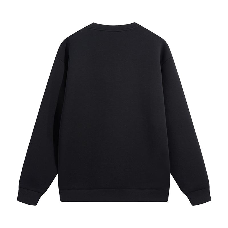 Li Ning Sweatshirts Unisex Black Crew Neck Moderate AWDVH35-3