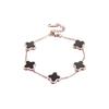 Vierblättriges Kleeblatt Titanstahl Armband für Damen Einfach Farbecht Einzigartig und Elegant