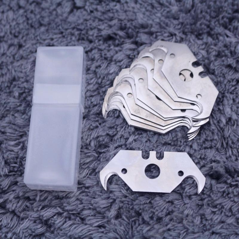 10 Pcs Heavy Duty Steel Hook Bladesfor Cutting Cardboard Leather Linoleum Rope Soft Metal for Trim Various Materials