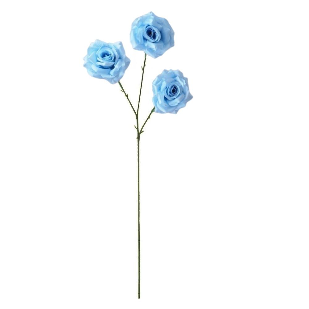 Fashion 3 Heads Simulated Rose Bouquet Silk Rose Soft Artificial Flowers Vintage Flower Bouquet Photography Props