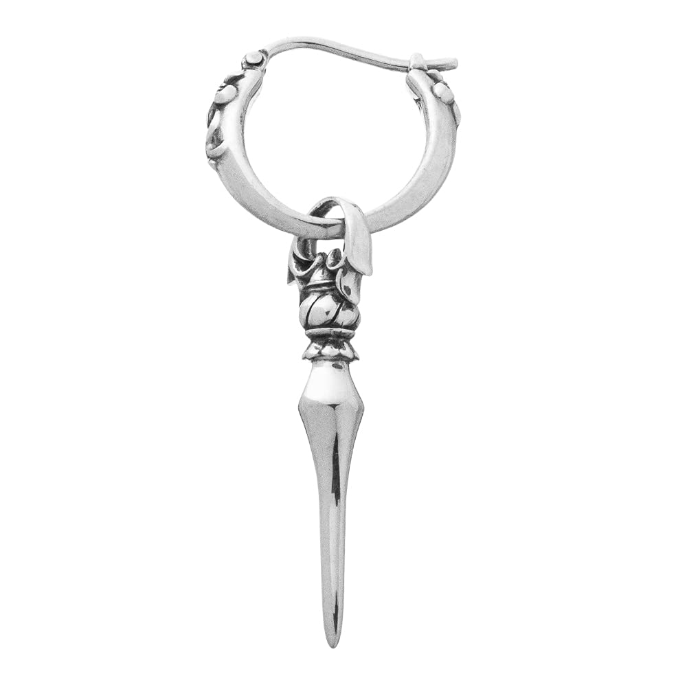 Artemis Kings AKE0103 Spear Earrings Silver Accessories for Men and Brand Hoop Drop 925 (Single Ear) - Women, Jewelry, Silver, Earrings, Earrings,