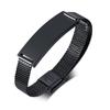 Personalized Mesh Bracelet for Women,Custom Engrave Inspiration Quto Name Wristband, Adjustable Chain Stainless Steel