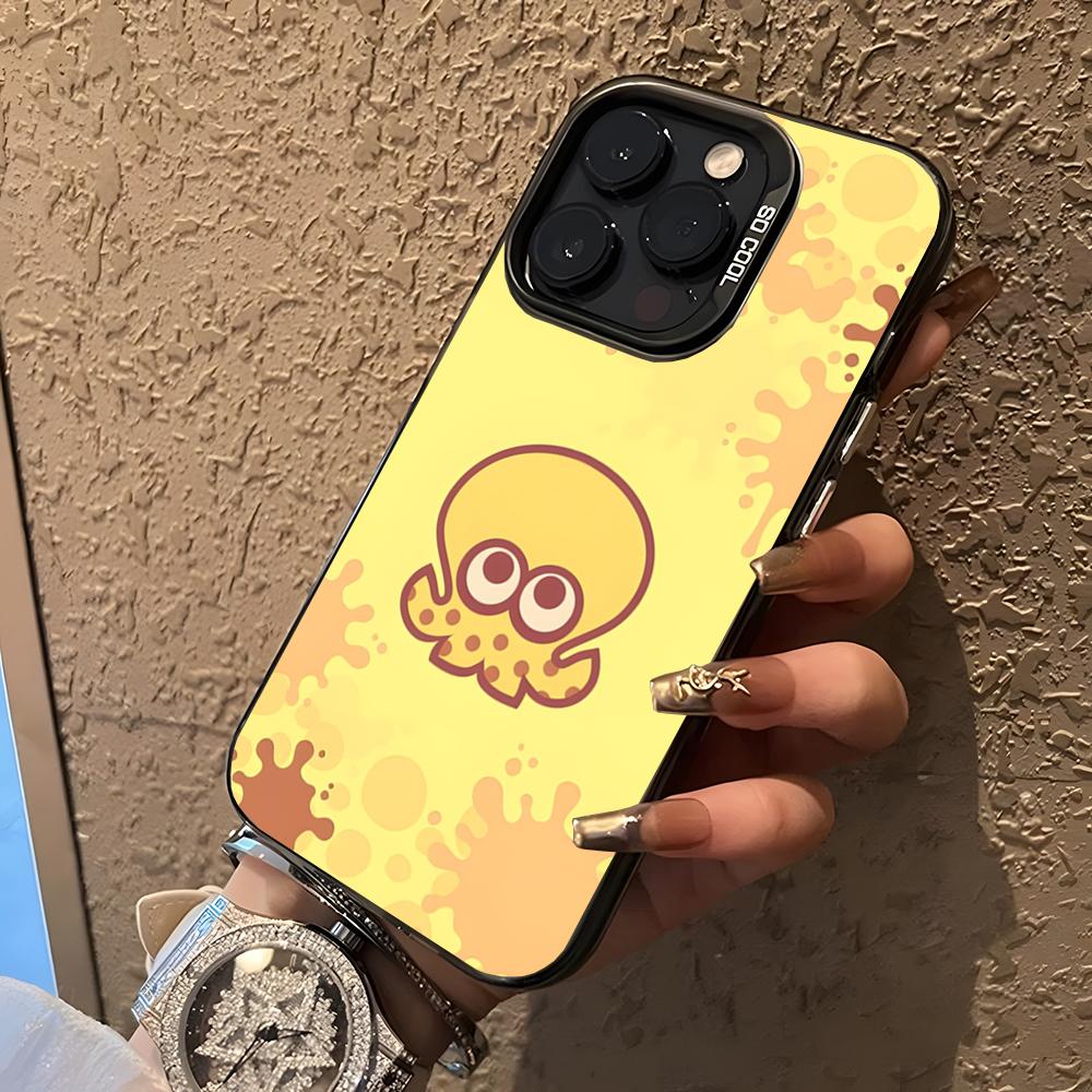 

Splatoon Game Phone Case For 17 Pro Max IPhone 16 Pro Max 15 14 Plus 12 13 X XS Max 11 Colorful Silver Cover iPhone 15 Plus