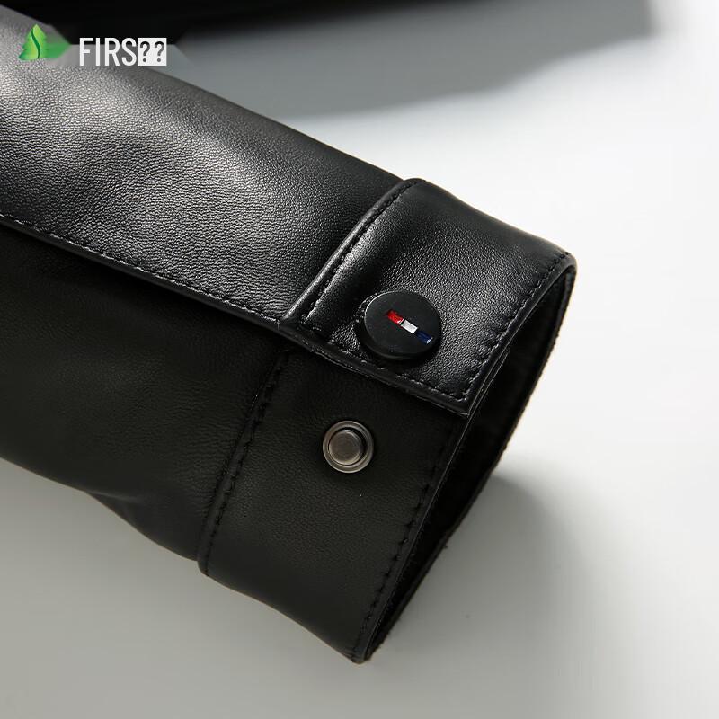 Shanshan Men's First Layer Sheepskin Leather Motorcycle Jacket