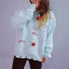 Solid color handmade pearl Christmas three-dimensional decoration plush New Year sweater Christmas sweater 3612 EMA