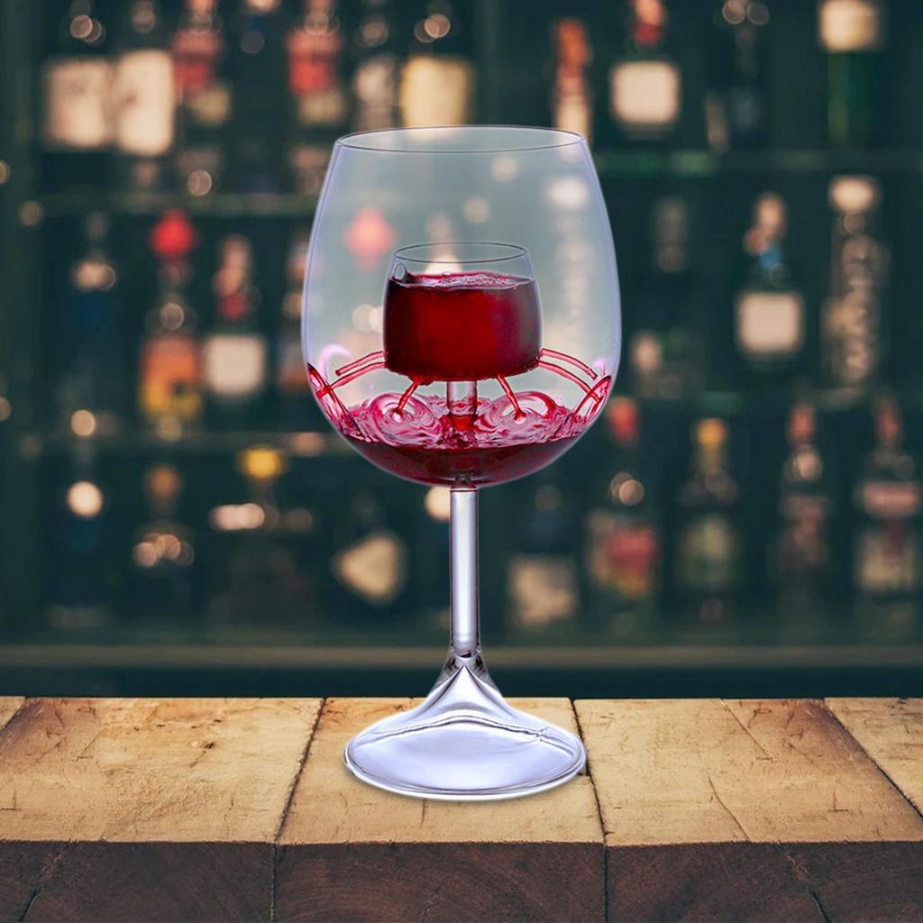 Aerating Red Wine Glass Gift with Built in Aerator Reusable, Sommelier Creative Glasses Set for