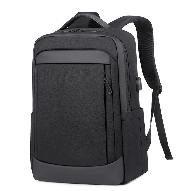 

Простой деловой рюкзак с несколькими отделениями для поездок на работу, мужской рюкзак большой вместимости и высокого класса чёрный