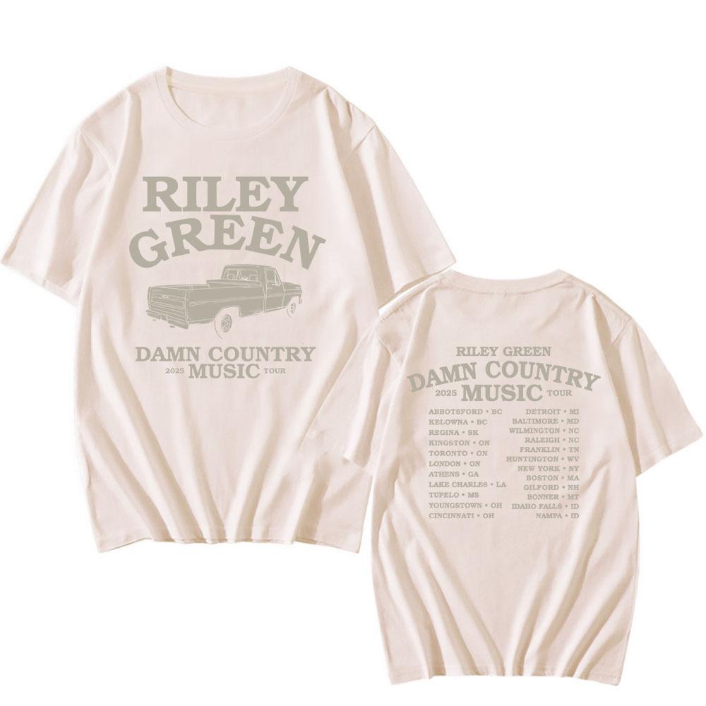 DCM Damn Country Music Tour 2025 Tričko RILEY GREEN Zpěvák Grafická Trička Pánské Dámské Oblečení Bavlna Krátký Rukáv Unisex Trička