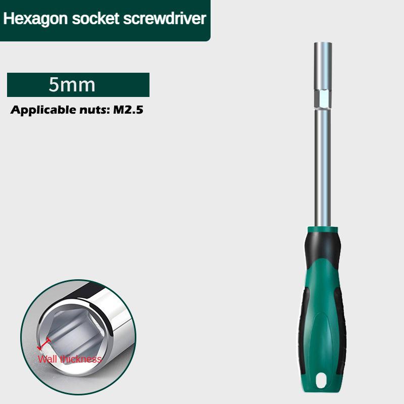 Hexagonal Socket Screwdriver 5-14mm Multi-size Wrenches Nut Driver for Automotive Mechanical Home Repair Hex Key Hand Tools